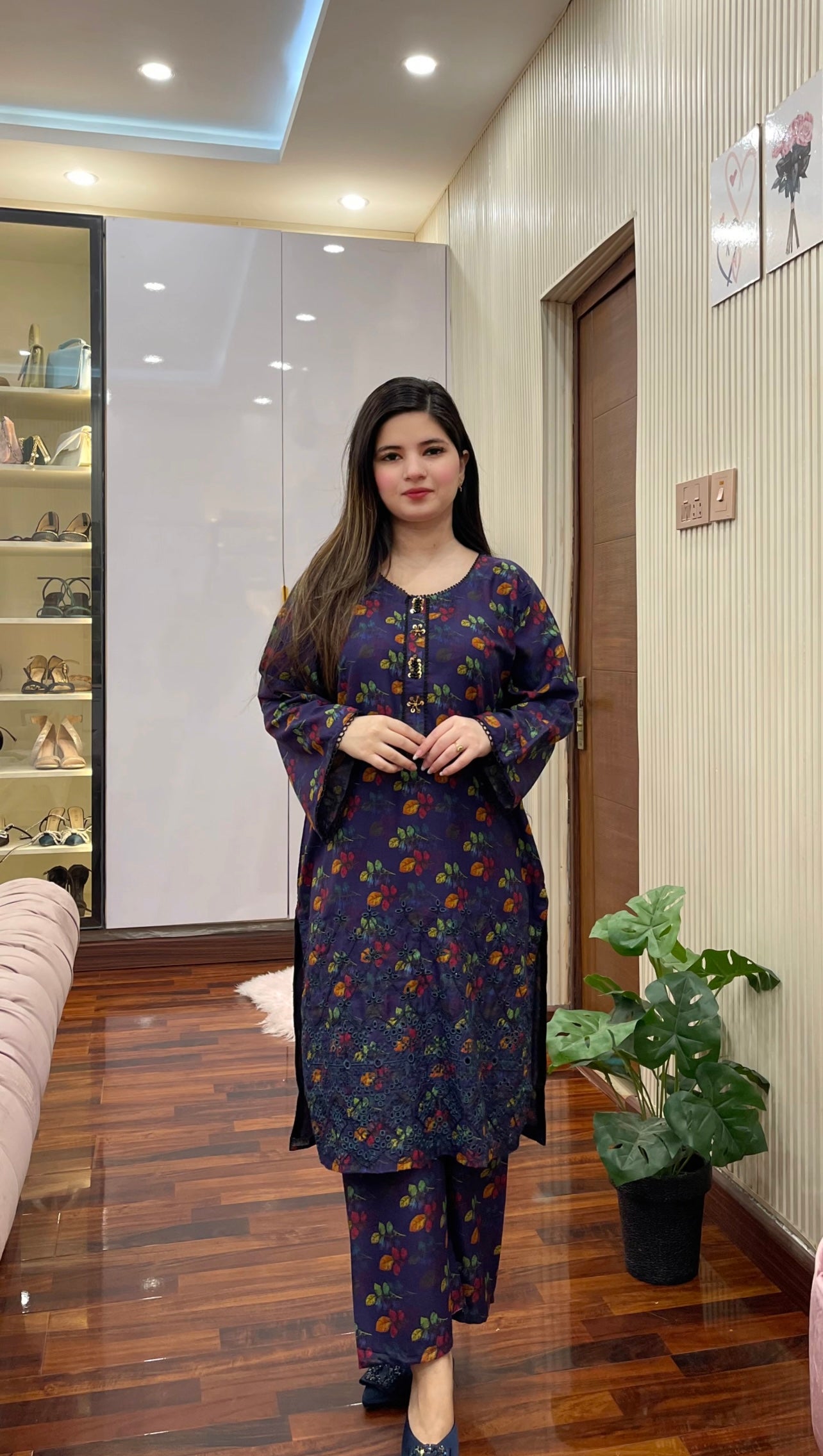 Nureza Embroidered Neck Line 2Pc