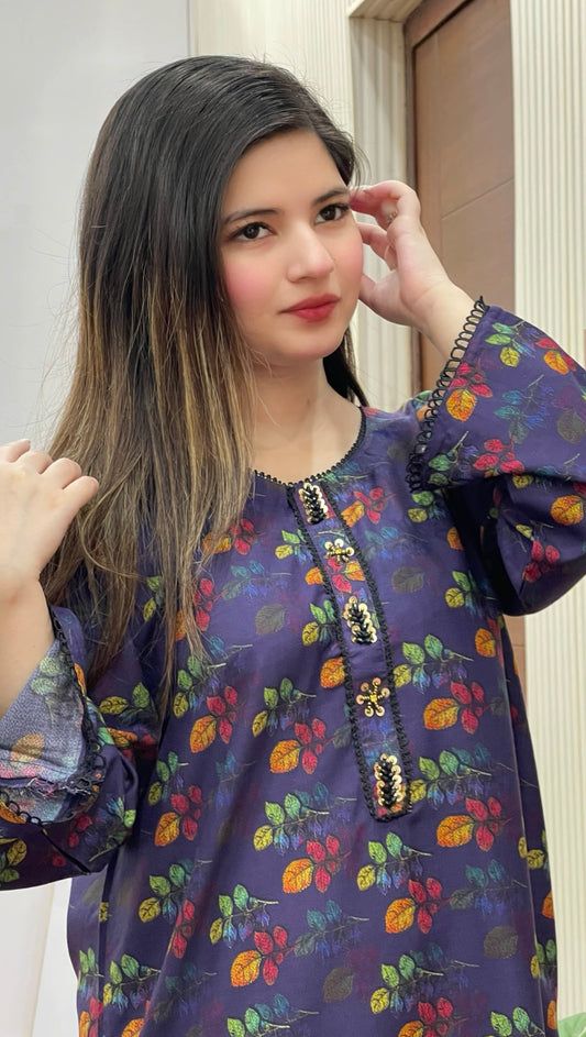 Nureza Embroidered Neck Line 2Pc