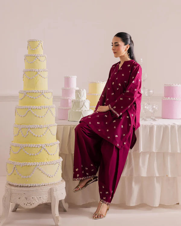 Pink Floral Digital Print 2pc