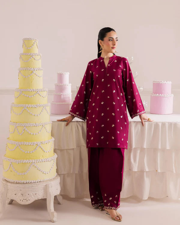 Pink Floral Digital Print 2pc