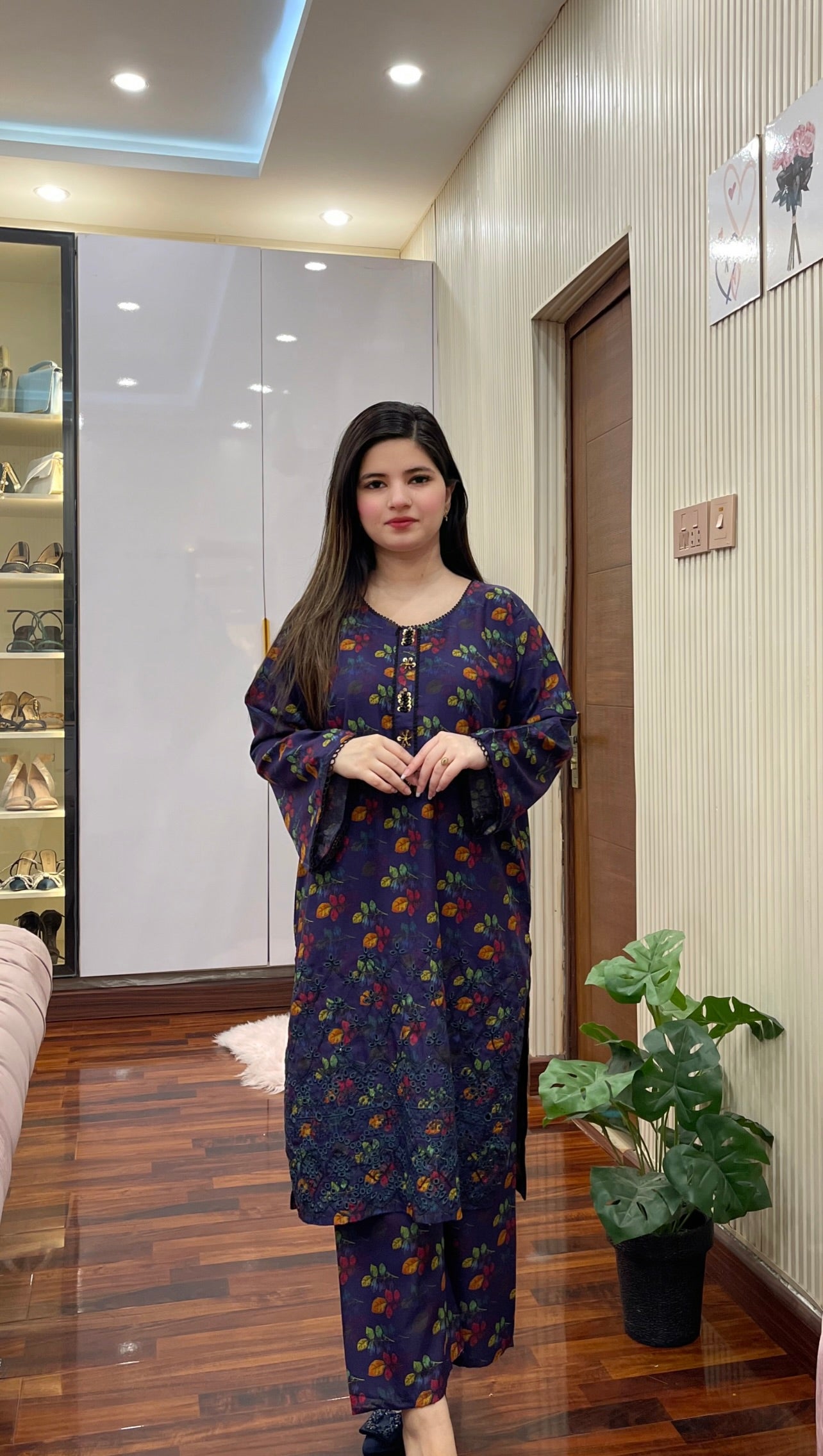 Nureza Embroidered Neck Line 2Pc