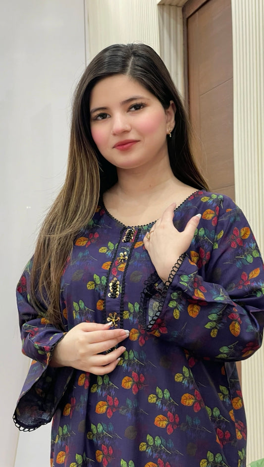 Nureza Embroidered Neck Line 2Pc