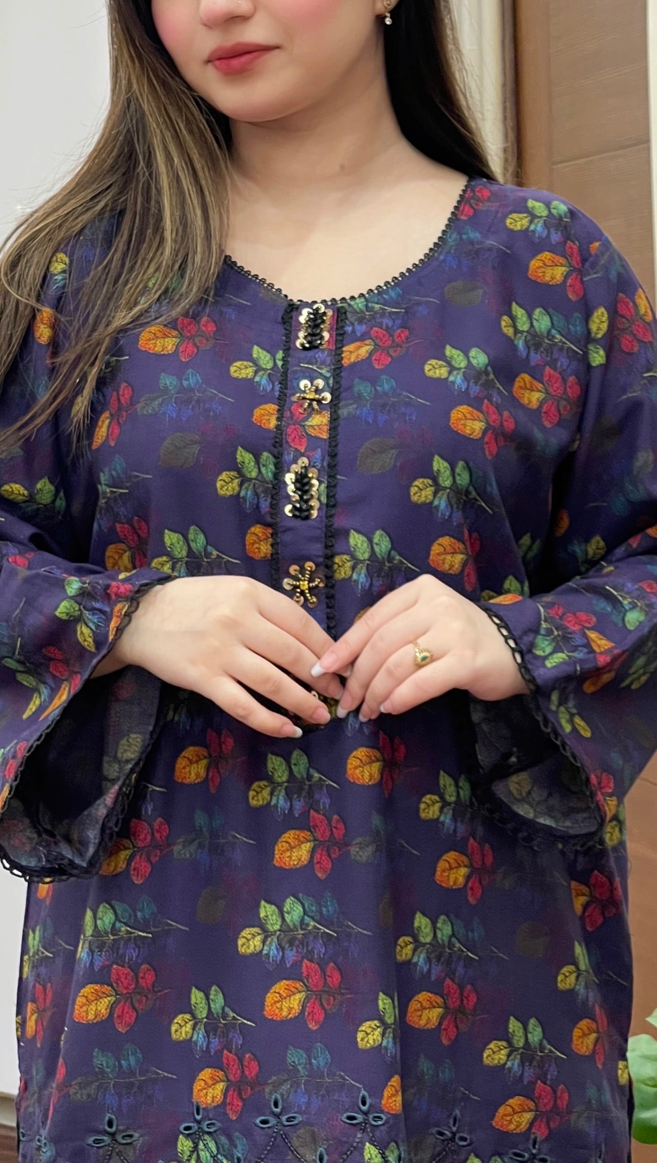 Nureza Embroidered Neck Line 2Pc